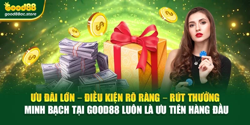 Ưu đãi lớn – Điều kiện rõ ràng – Rút thưởng minh bạch tại Good88 luôn là ưu tiên hàng đầu